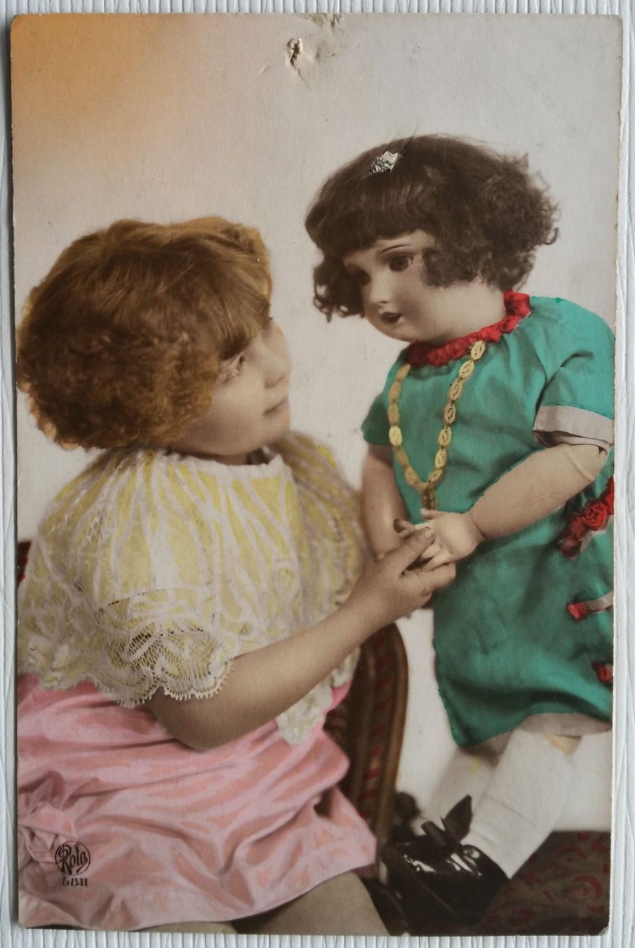 Ansichtskarten: AK Ansichtskarte, Mädchen mit Puppe (XVI), 1925 – Gebraucht aus Oberriet SG von Manick