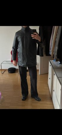 Vintage Leather Jacket Coat S-M Black schwarz Y2K grunge