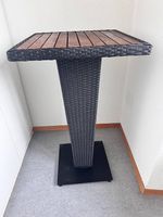 Stehtisch/ Bartisch Holz, Polyrattan