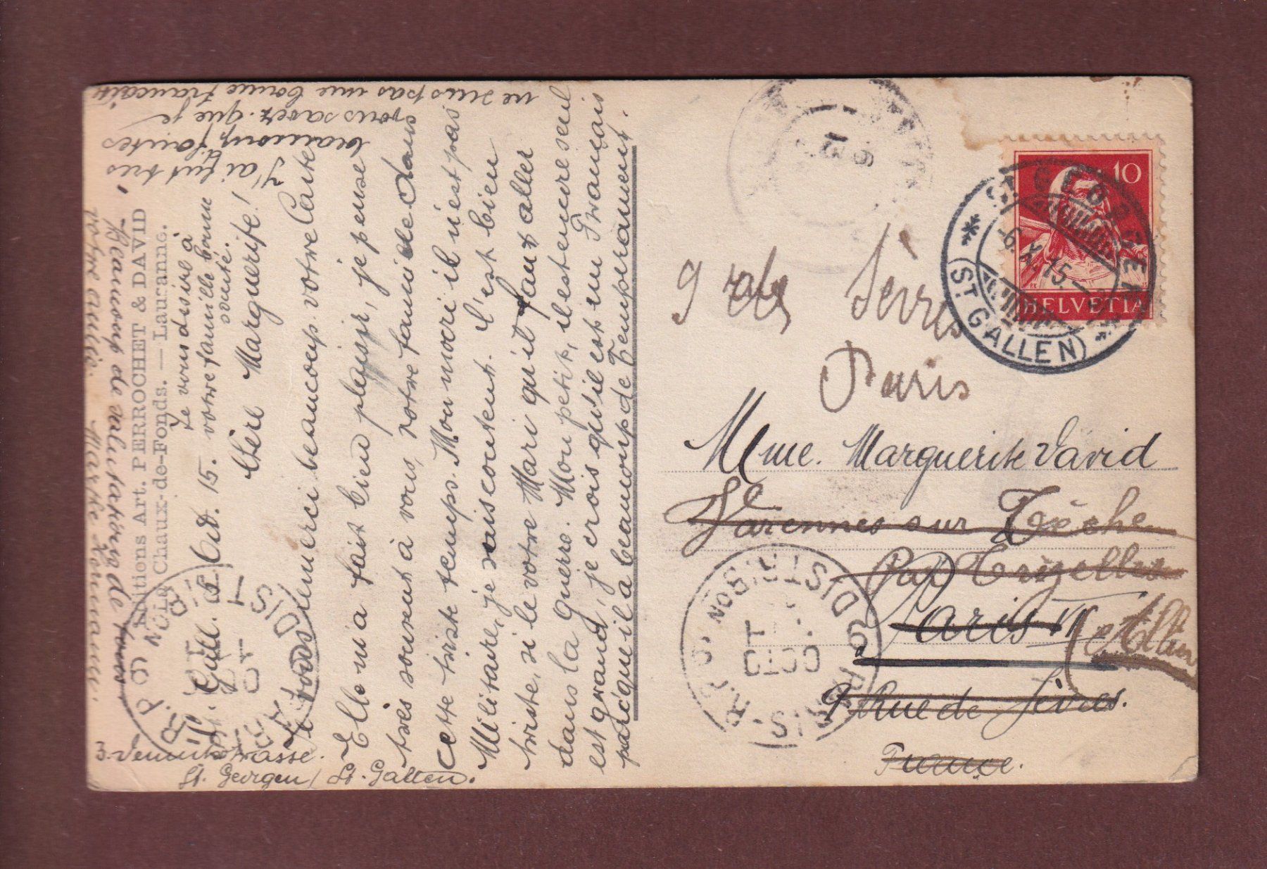 Cartoline postali: ST. GALLEN - Teilansicht - 1915 // Eckbug // – Usato da Pully venduto da nicecards-shop 1