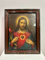 Öldruck «Das Heilige Herz Jesu» um 1900