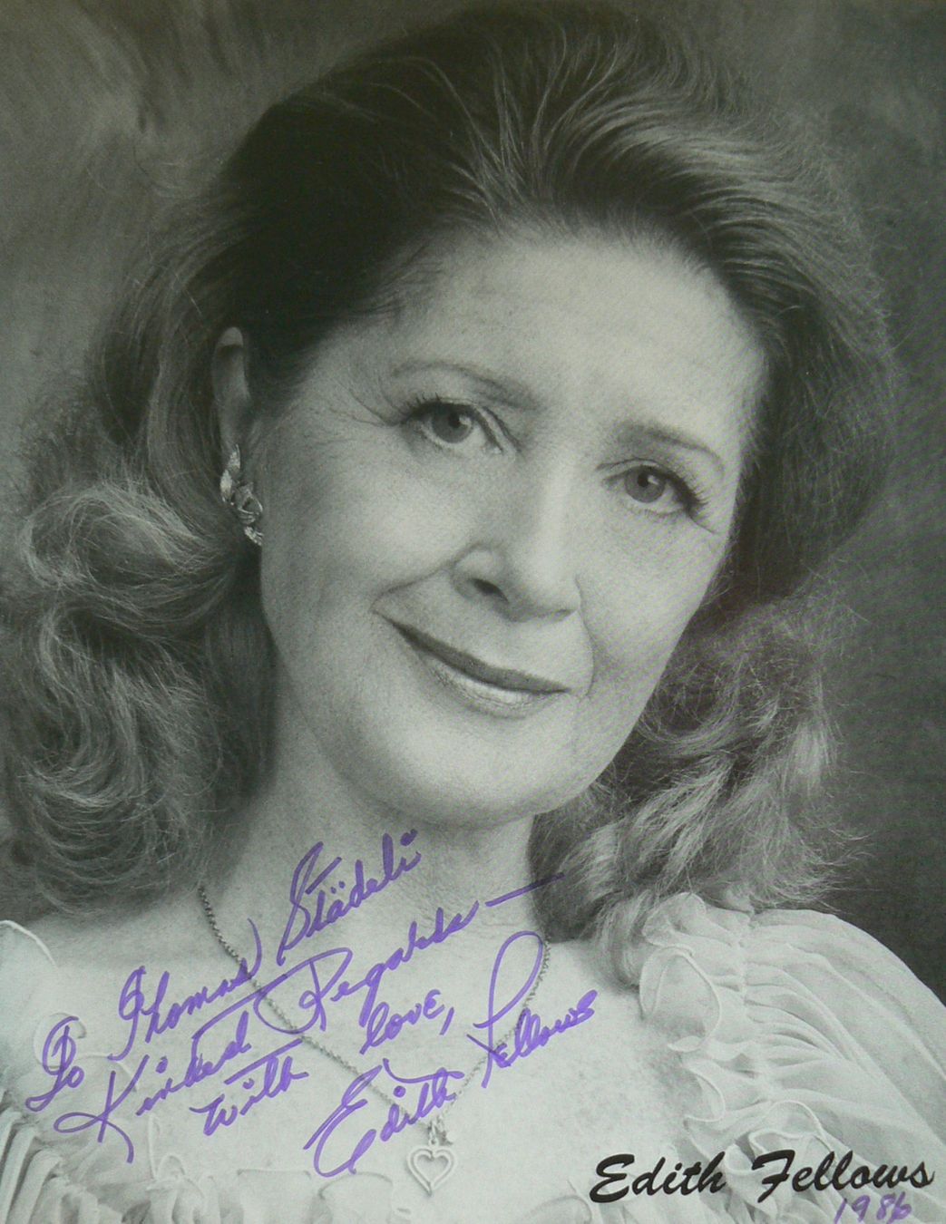 Autografi: Edith Fellows (1923-2011) Schauspielerin - Autogramm – Usato da Dietikon venduto da immortal-stars