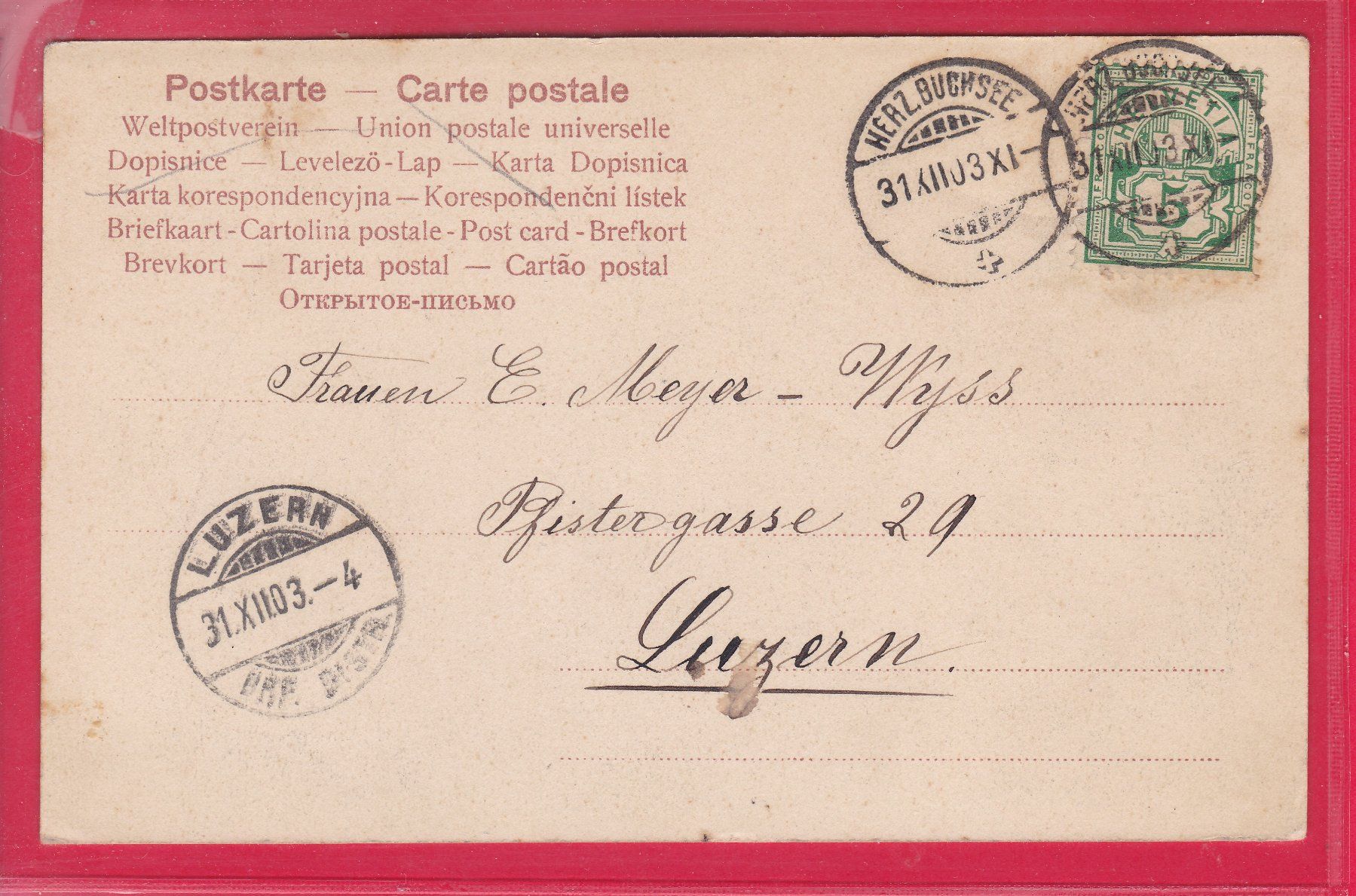 Cartes postales: PROSIT NEUJAHR, 31.12.1903 – D'occasion à Oberrieden par Gebirgsstelze 1