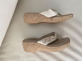 MUST HAVE - stylische/edle CARINA Flip-Flops, beige, 38
