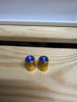 2 Ventilventilkappen Michelin gold blau neuwertig