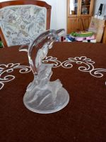 Glasfigur Delfin auf Sockel 16 cm hoch