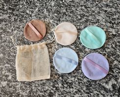 5 Stück Make-up-Entferner Pads plus Waschbeutel NEU