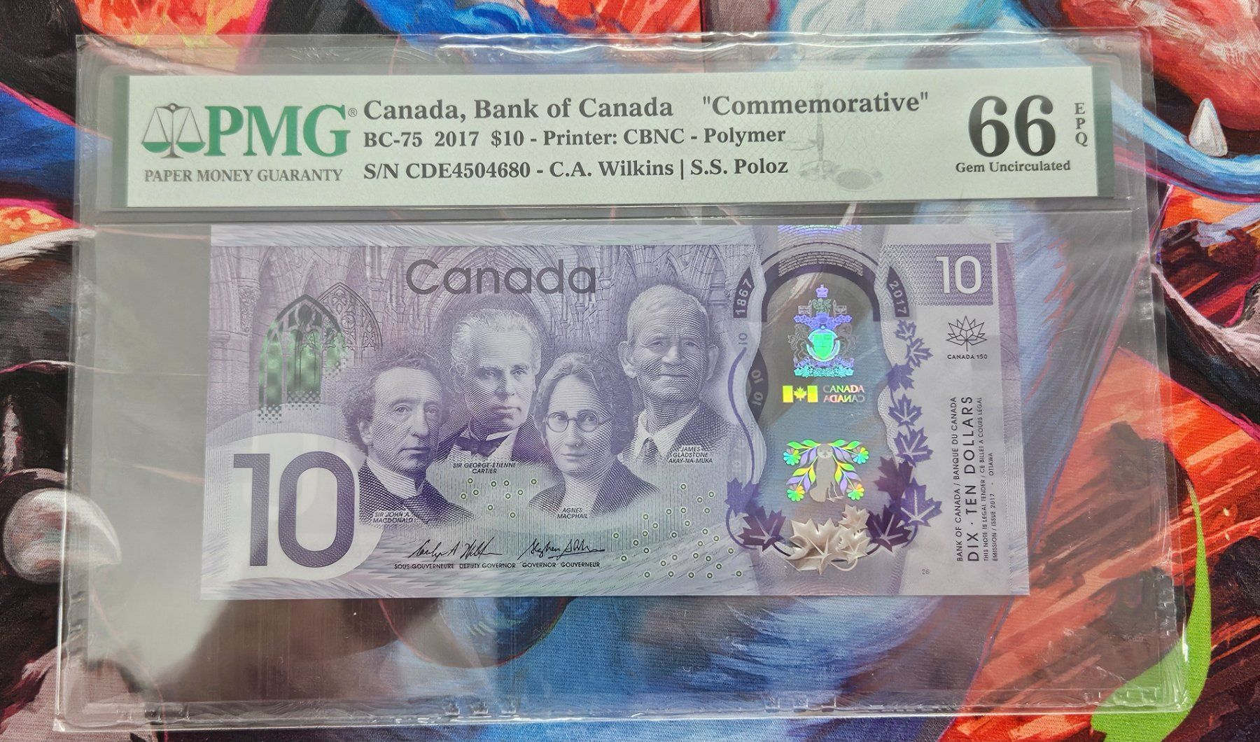 Banconote: 2017 Canada "Commemorative" 10 Dollars PMG 66 – Nuovo (secondo la descrizione) da Cousset venduto da Patricio77