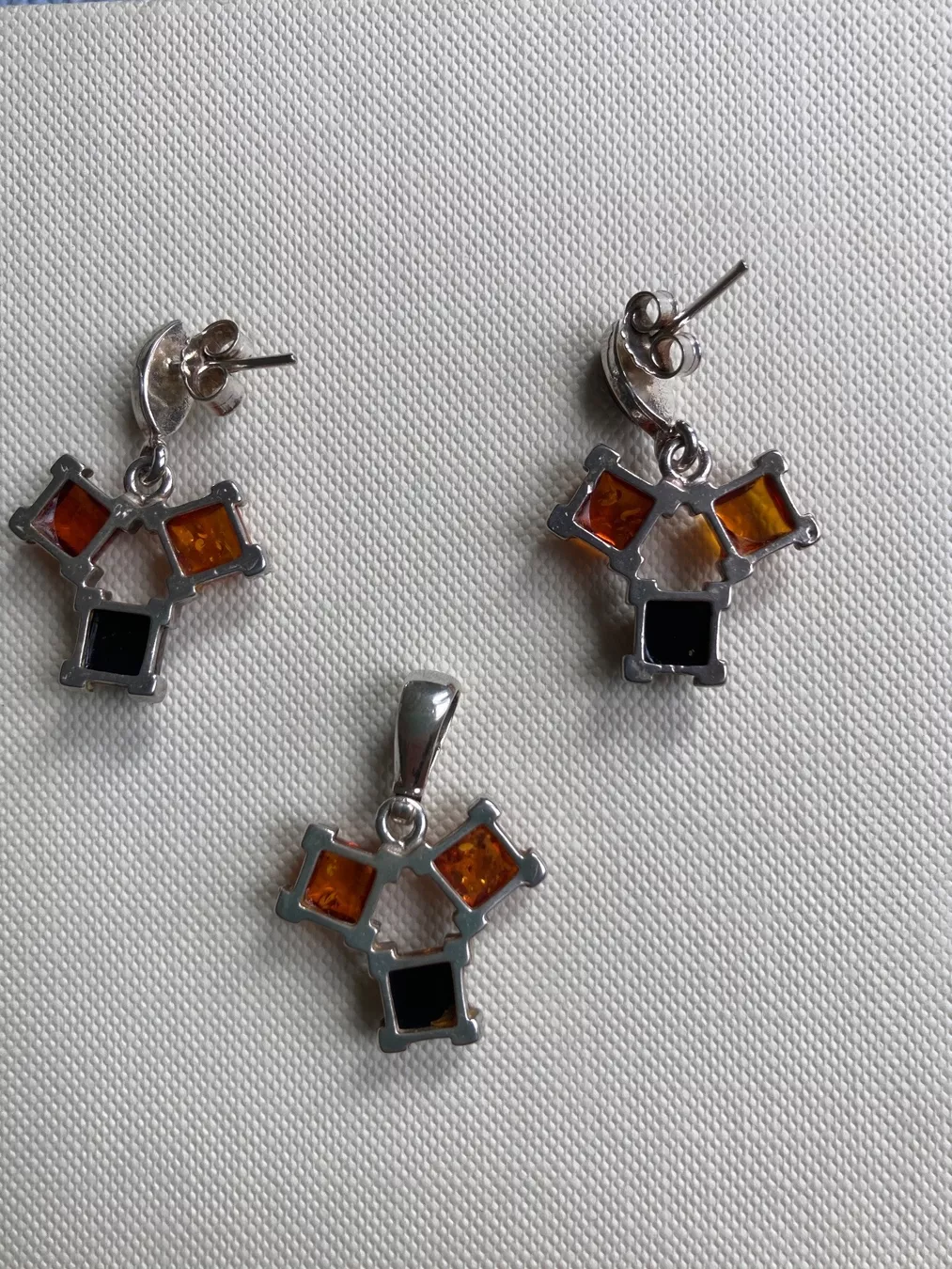 Orecchini pendenti & Orecchini a lobo: Silber Bernstein Schmuckset – Usato da Stallikon venduto da dotka07 4