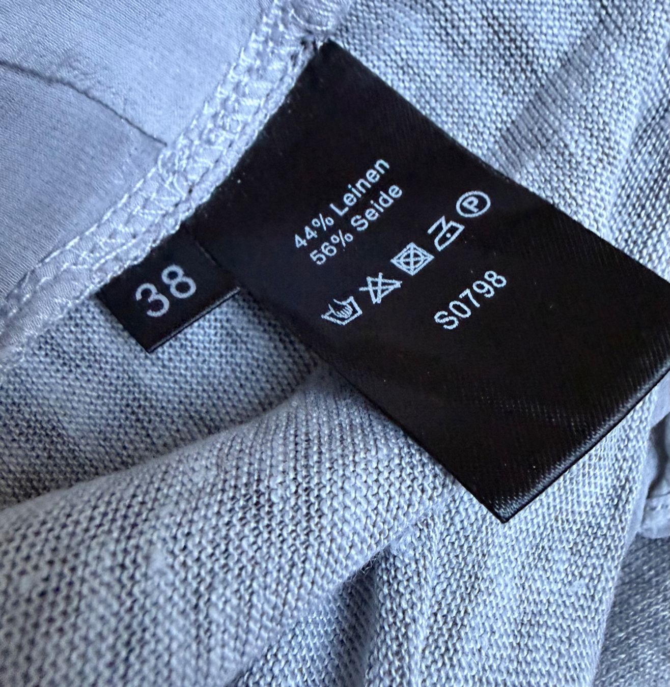 Blusen: Grüner Seide / Leinen Shirtbluse Gr.38 – Gebraucht aus Unterägeri von Jutka_04 3