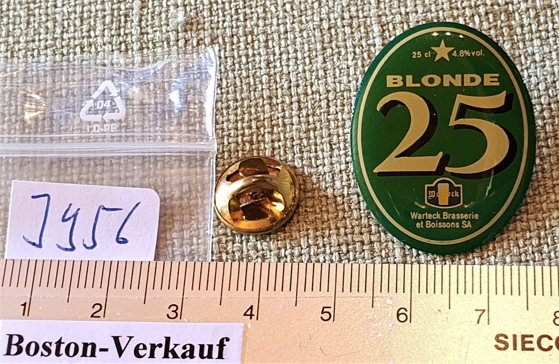 Placchette & Badge: J956 - Pin Bier Warteck Basel Blonde 25 – Usato da Reinach BL venduto da Boston-Verkauf 1