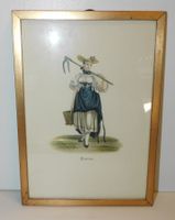 Lithografie 1935 Berner Trachtenfrau kleine Lilthografie
