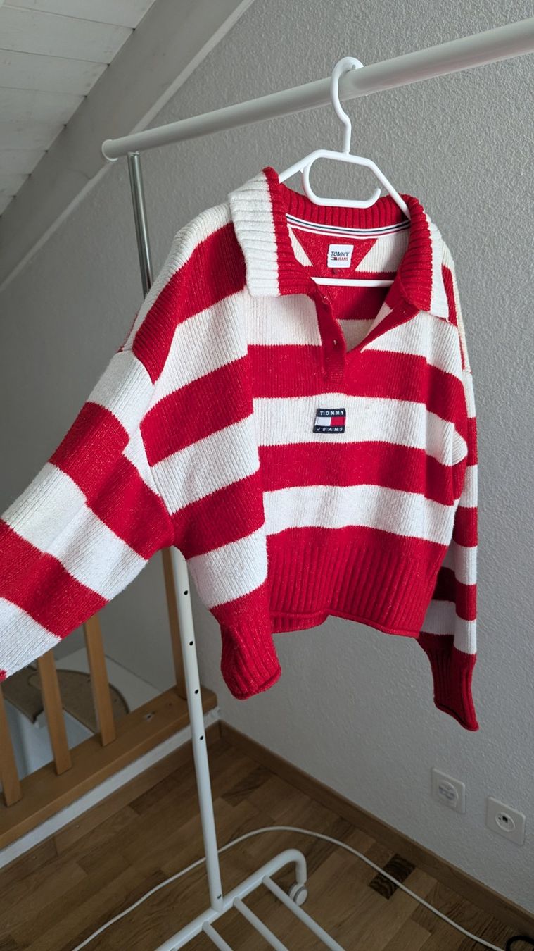 Tommy Hilfiger Maglioni & Felpe: Crop Pullover Tommy Hilfiger Gr. L rot weiss gestreift – Usato da Belp venduto da Sunny132 1