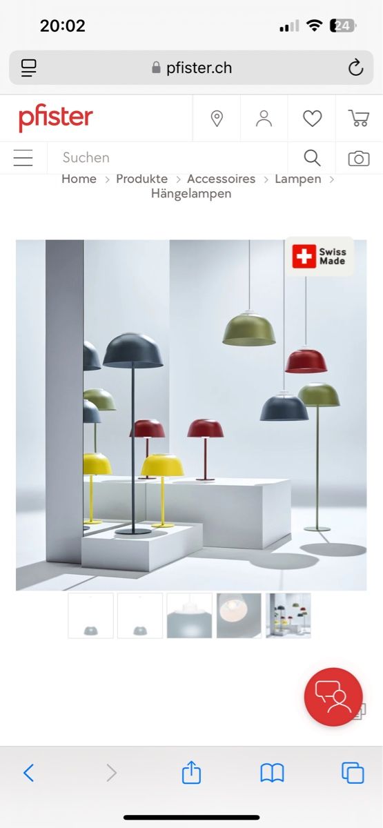 Pfister Lampen: Pfister Camano blau Hängelampe – Gebraucht aus Tagelswangen von Bomu 5