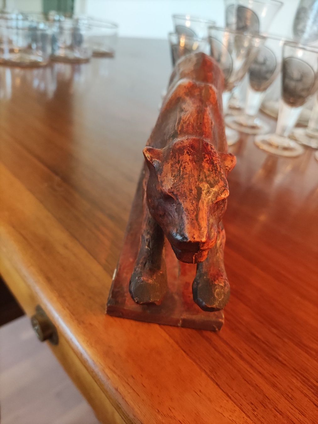 Sculture & Statue: Handgeschnitzte antike Holzskulptur Wildkatze – Usato da Solothurn venduto da Csw1 6