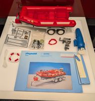 Playmobil Feuerwehr-Schlauchboot mit Anhänger und e-Antrieb