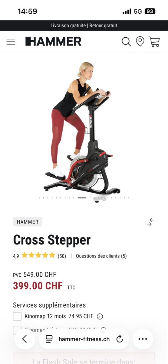 Vélos d'appartement: Cross stepper hammer – D'occasion à Perroy par MR6. 4