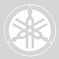 Yamaha Aufkleber Sticker weiss konturgeschnitten 20cm