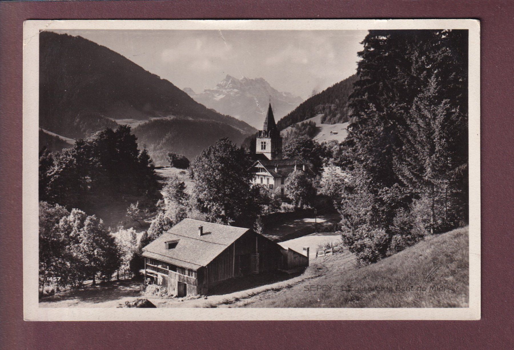 Cartoline postali: LE SEPEY - Eglise - 1936 // pli d'angle // – Usato da Pully venduto da nicecards