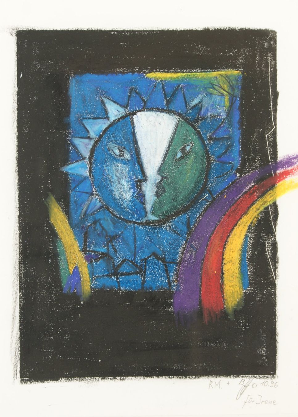 Dipinti: Rudolf Mirer, "Begegnung" Originalpastell auf Papier – Usato da Reinach BL venduto da Frogndog 1