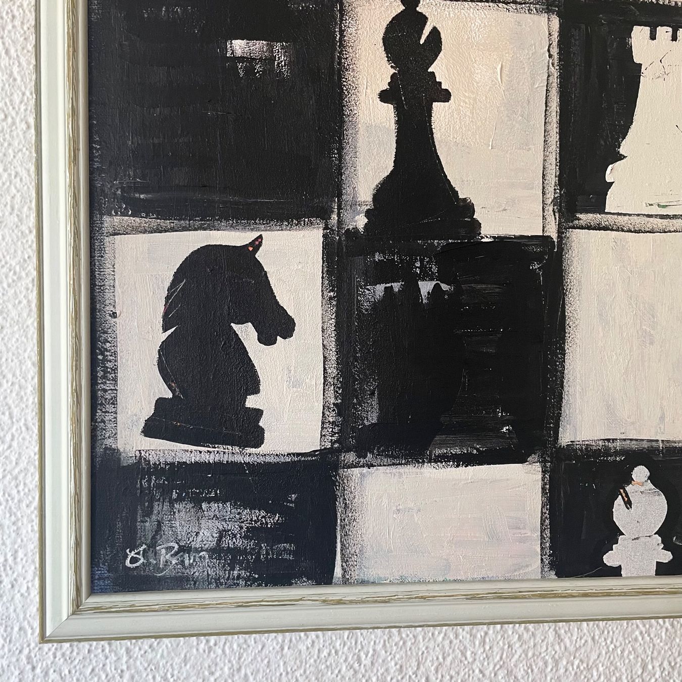 Tableaux: Schach Black White Chess Expressionismus Acryl Bild Bammert – Neuf (Voir description) à St. Niklausen LU par Stefan_Bammert_Art 1