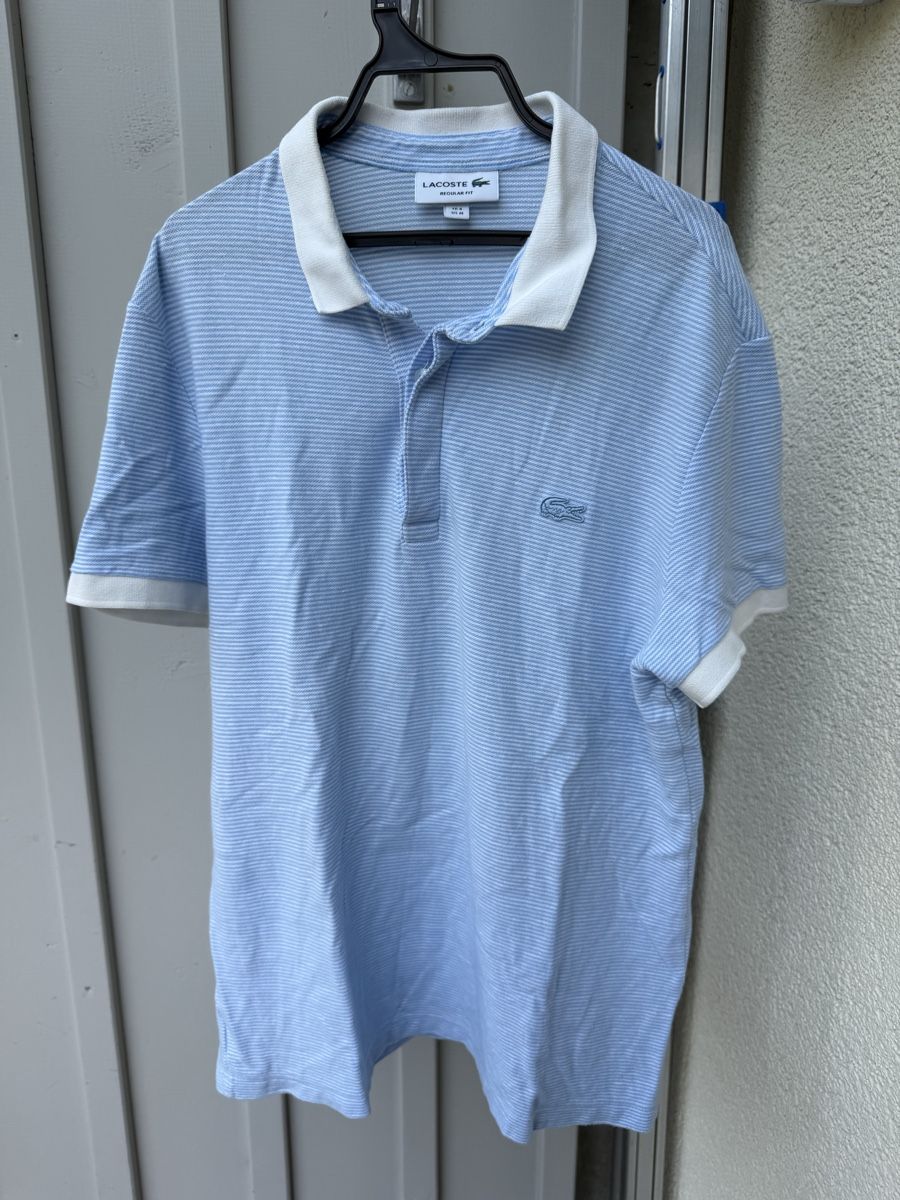 Lacoste Magliette Polo: Lacoste Poloshirt gestreift hellblau Grösse 4 / M – Usato da Schattdorf venduto da lestage