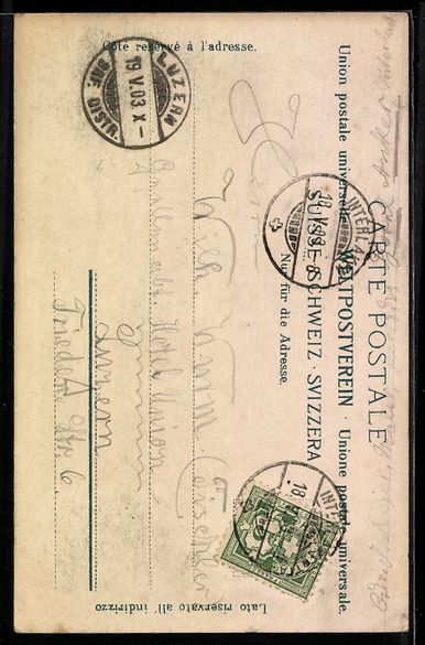 Cartoline postali: AK Interlaken, Kirche in Unterseen, 1903 – Usato da Berlin venduto da bartko-reher 1
