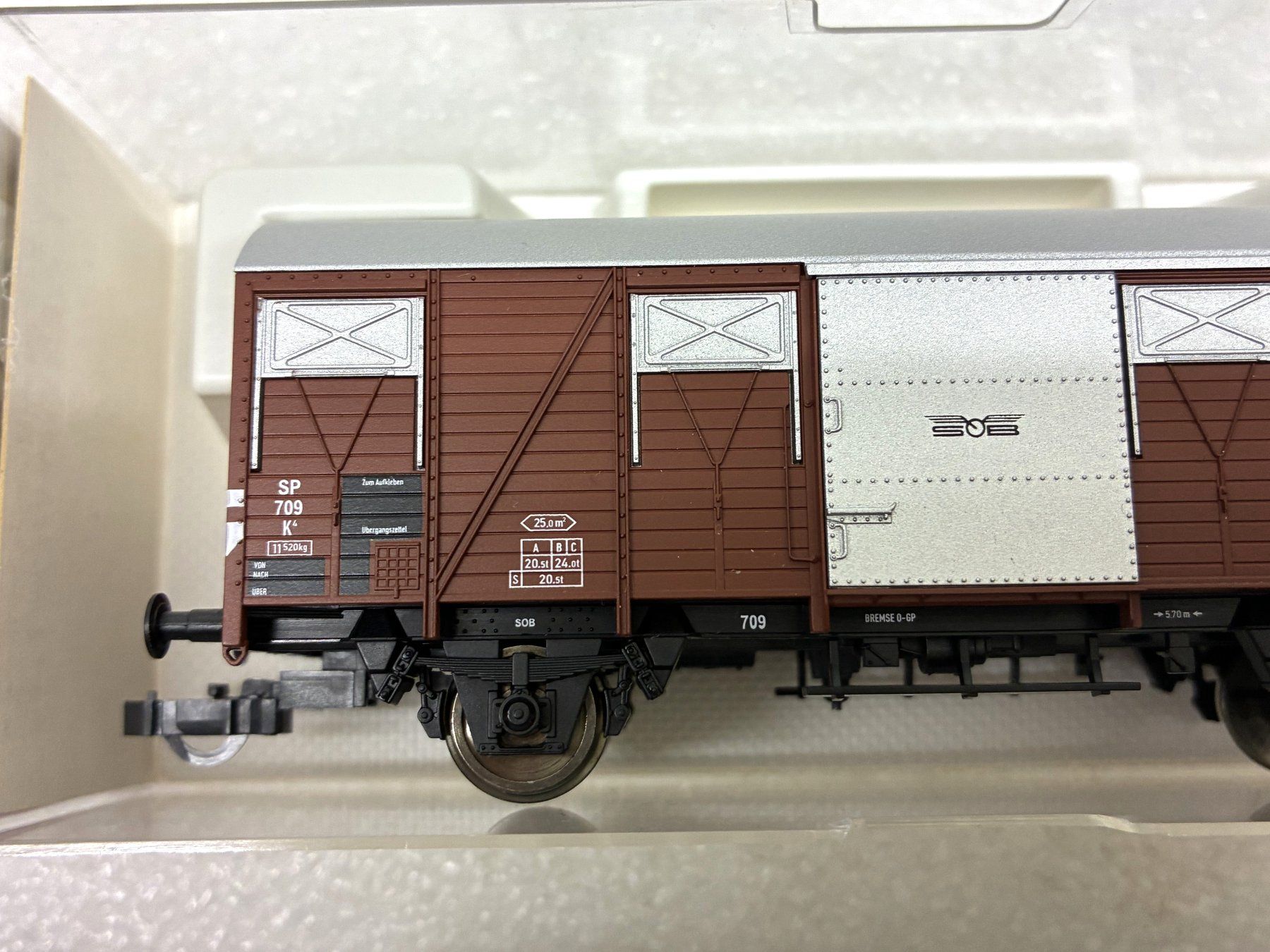 Fleischmann Modellini di ferrovie: Fleischmann H0= 4x Güterwagen SOB | FS | DB – Usato da Thun venduto da retoolinoo 3