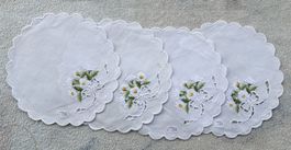 4ER SET UNTERSETZER MIT BLUMENMOTIV NEU