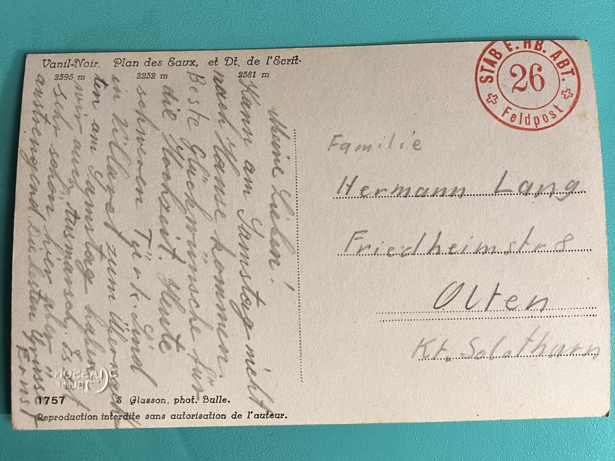 Cartoline postali: Alte Ansichtskarte Vanil-Noir, Plan des Eaux, Dt. De Ecrit – Usato da Bauma venduto da Baumer71 1