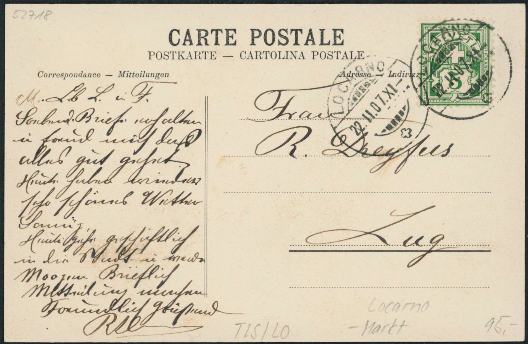 Cartoline postali: TIS Locarno – Usato da Schindellegi venduto da leecollect 1