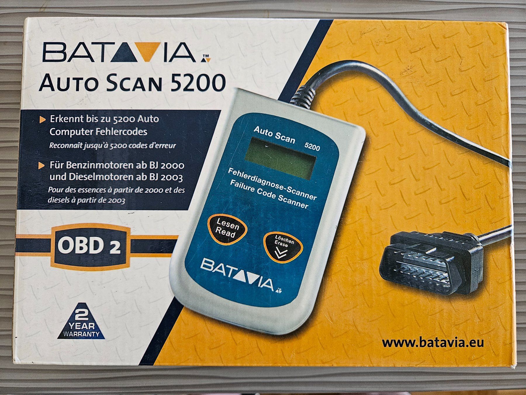 Misurare: Batavia Auto Scan 5200 OBD Headline OBD-II Fehlercode Leser – Nuovo (secondo la descrizione) da Kloten venduto da Euroasia 1