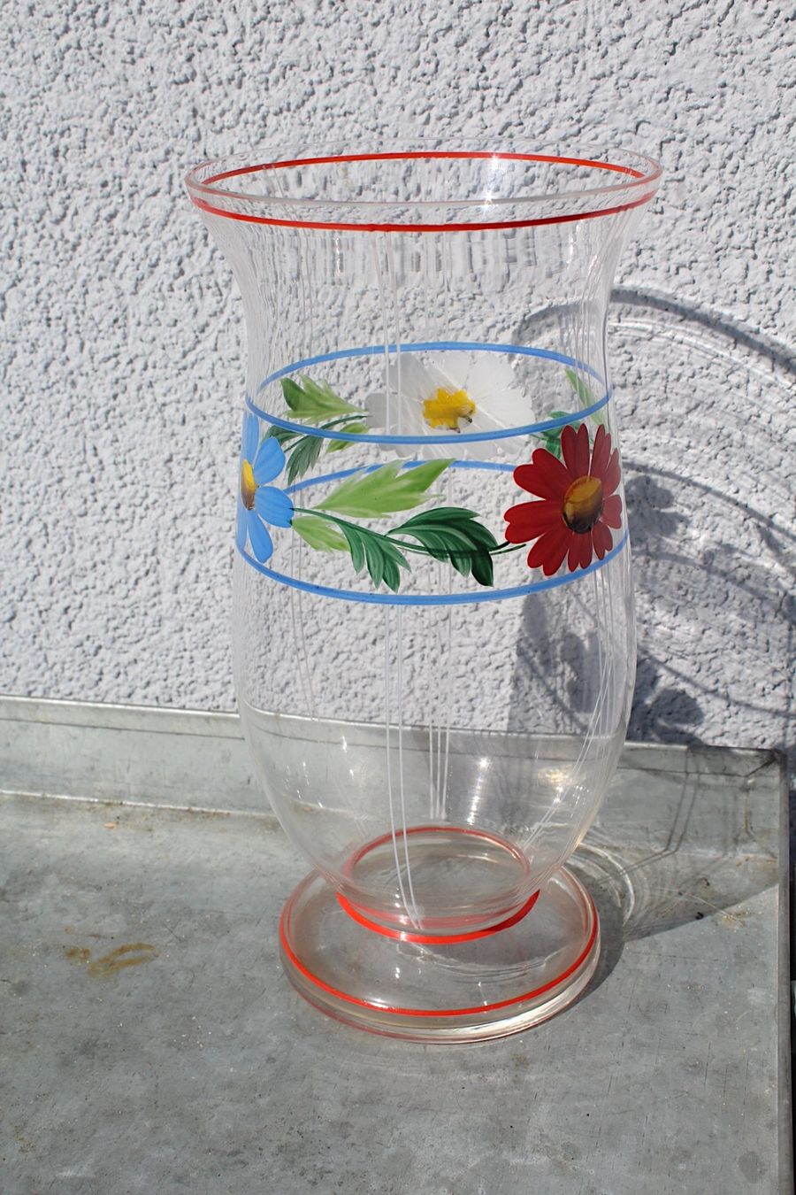 Vasi & Recipienti: Vintage Glas Vase , Blümchen Handbemalt – Usato da Locarno venduto da fripui 1