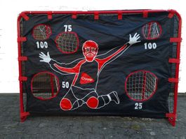 Unihockeygoal mit Übungswand (rot, 56cm×160cm ×115cm, 5kg)