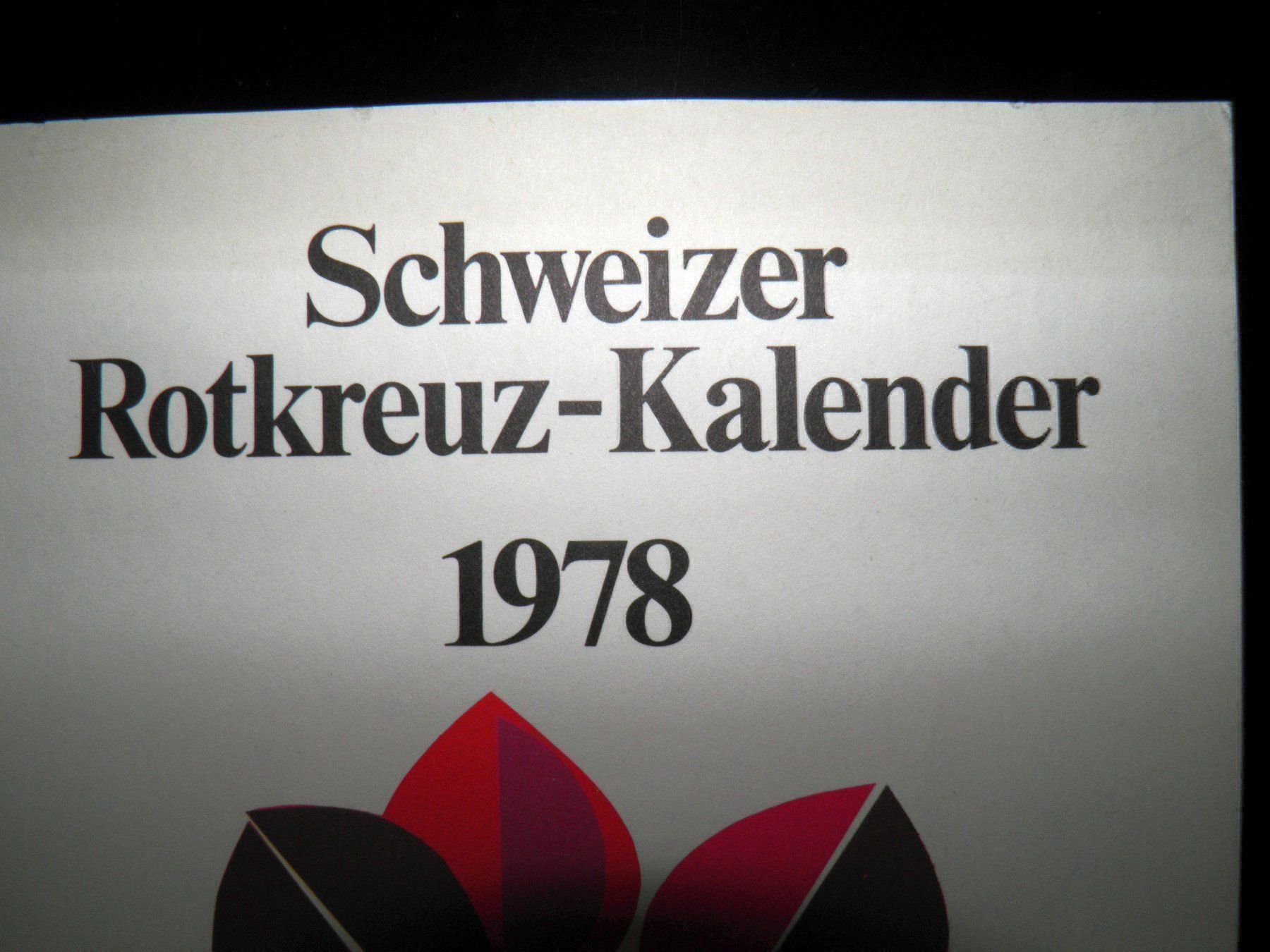 Calendari: Schweizer Rotkreuz Kalender 1978 – Usato da Oberembrach venduto da broussey14 1