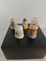 Set vielseitige Sammler-Fingerhüte: Cloisonné, Glas & Porzel
