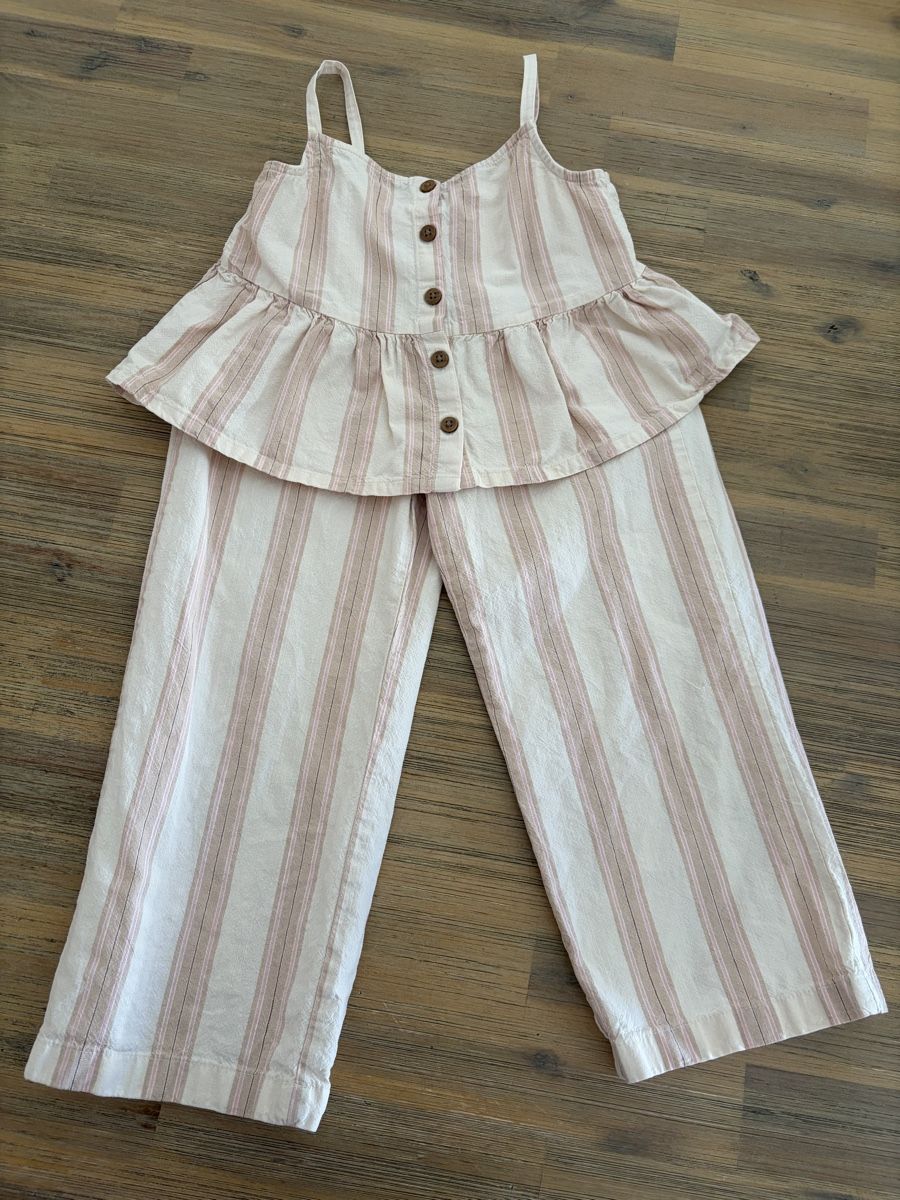 H&M Pantaloni: Ensemble rayé rose/beige taille 116 – Nuovo (secondo la descrizione) da Sion venduto da Nelsonkatz