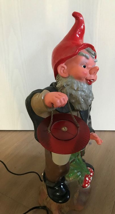 Alter HEISSNER Gartenzwerg Strom Laterne leuchtet Zwerg Kaufen auf