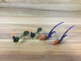 Gebrauchte Glasfiguren Hähne und Pfauen Murano Glas?