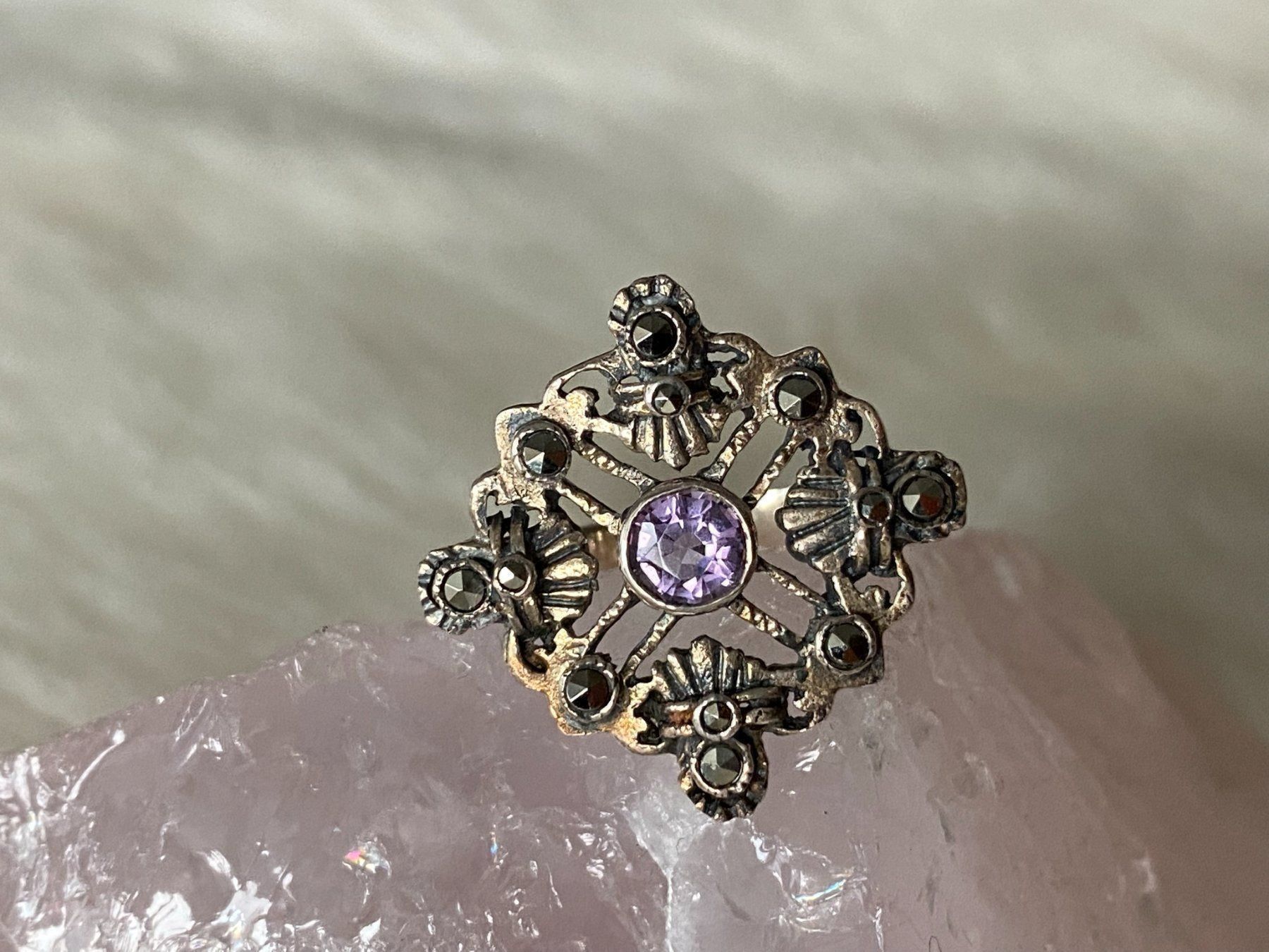 Anelli: Ring Silber 925 mit lila Stein – Usato da Istighofen venduto da Ringparadies