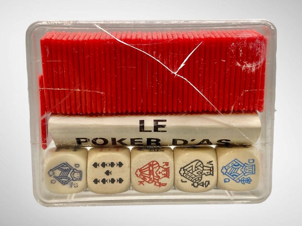 ANCIEN JEU DE dés Poker d'As Vintage Boite Anciennes Jeux De Société