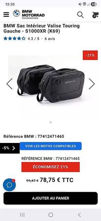 Sacoches valise laterales BMW s1000xr k69
