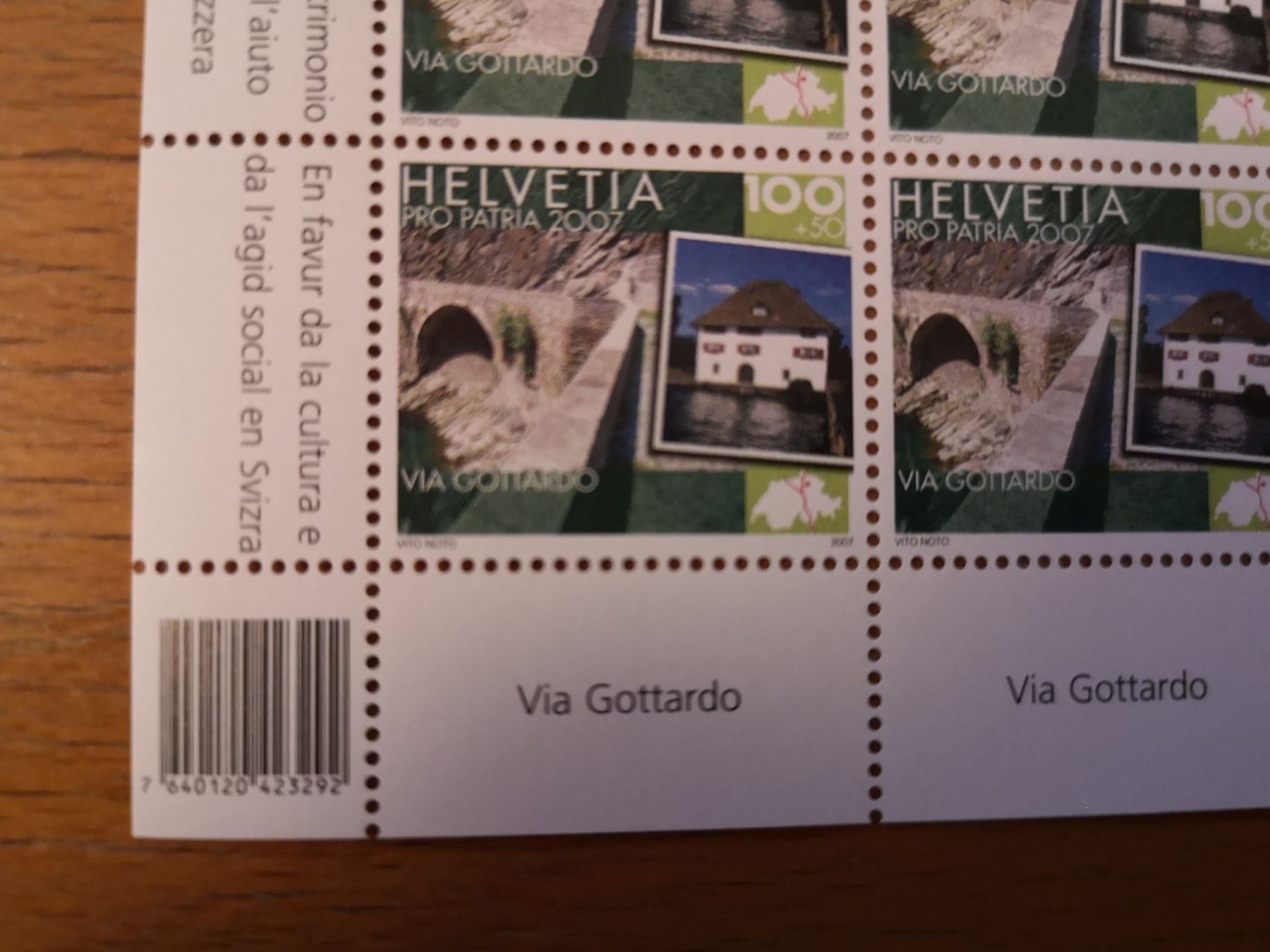 Tutti i francobolli: Gotthard, Sust Horgen, Pro Patria 2007, ** – Nuovo (secondo la descrizione) da Horgen venduto da Gstufe 1