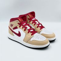 Jordan 1 Mid Beige Red (GS) EU 36.5