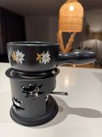 Käse- oder Schokofondue, schwarz mit Edelweiss