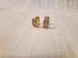 Elegante goldene Ohrringe mit Zirkonia Steinen -