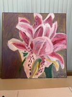 Gemälde Blume Acryl 2026  signiert Grösse 30x30cm