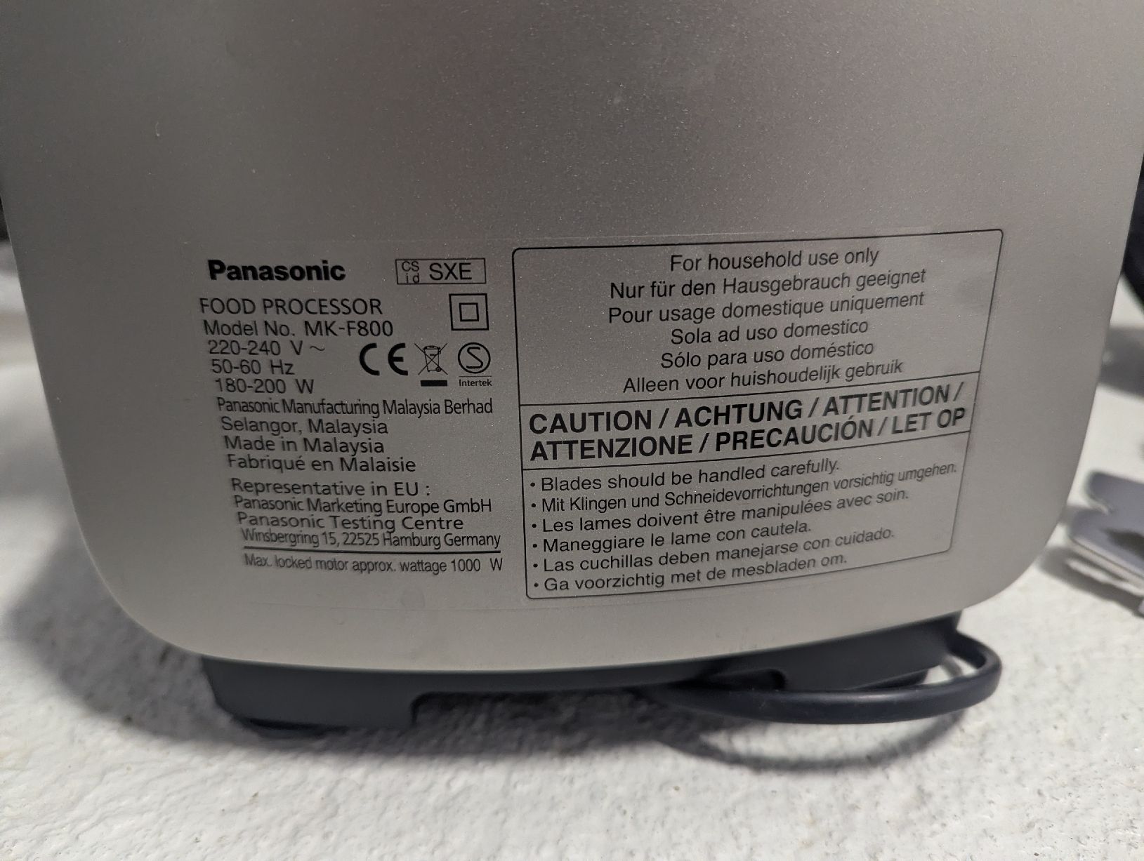 Elettrodomestici da cucina: Panasonic Food Processor MK-F800 Zerkleinerer – Usato da Münchenbuchsee venduto da cdelacombaz 1