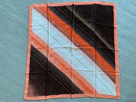 Vintage Seidentuch, 70er Jahre 77x77 cm Orange/Braun