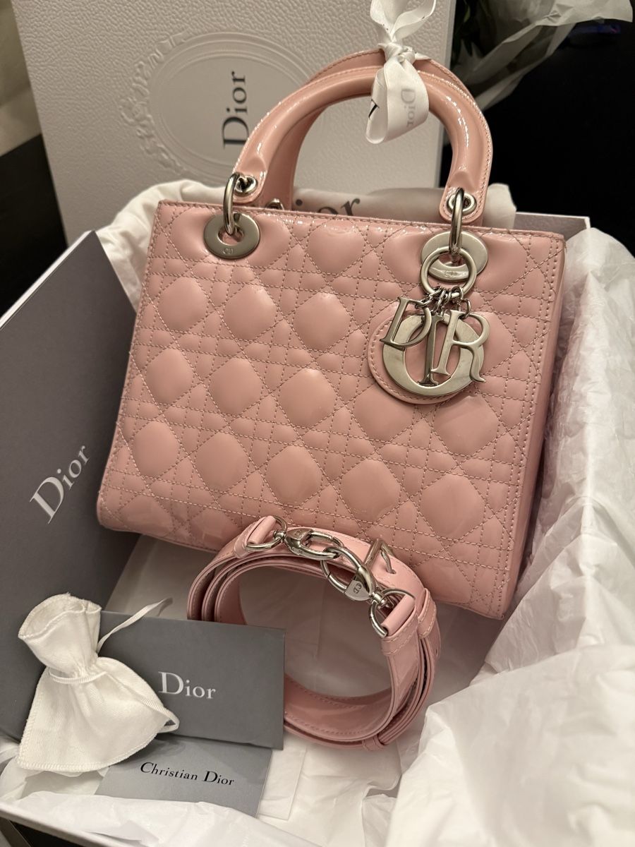 Dior Borse: Authentic Lady Dior Bag, Silver/HW,  Pale Pink. – Nuovo (secondo la descrizione) da Baar venduto da the_6lkj 2
